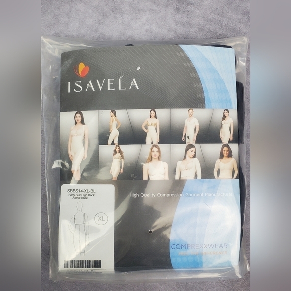 Isavela NEW SEALED XL Black Above knee Length Body Suit Compression Garment XL - Picture 1 of 10